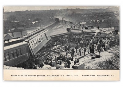 Phillipsburg New Jersey Black Diamond Express Train Wreck Birds Eye View