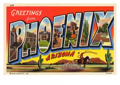 Curt Teich Vykort Arkiv Samling hälsningar från Phoenix, Arizona