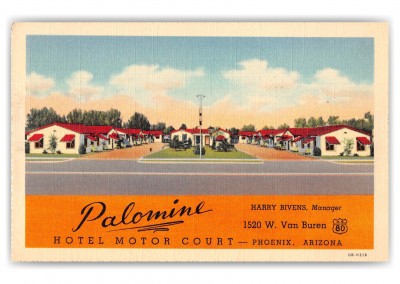 Phoenix Arizona Palomine Hotel Motor Court