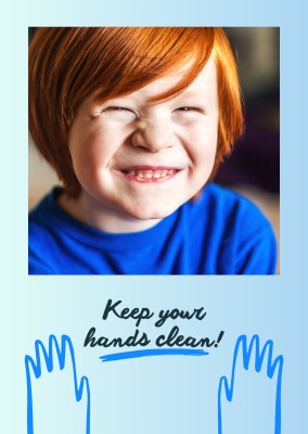 carte postale disant de Garder vos mains propres!