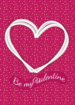 pink valentines day postcard motive be my valentines