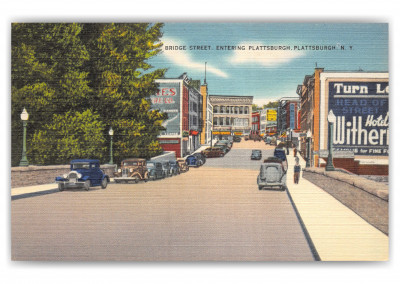 Plattsburgh, new York, Bridge Street entering town