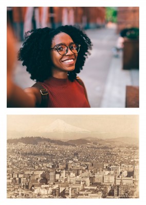 Portland, Oregon, mt. hood in distance