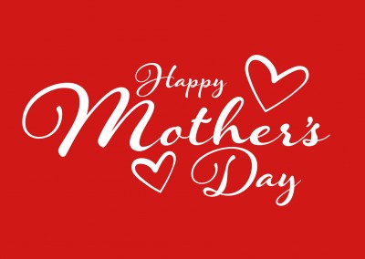 happy mother's day in red n white