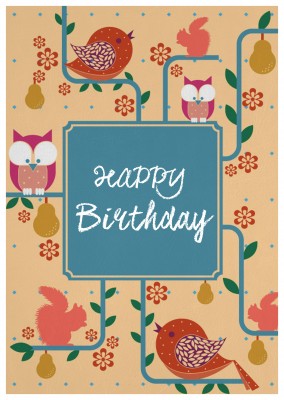 animal themed birthday card 