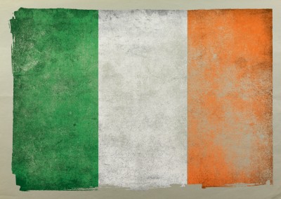 postcard with flag of Ireland