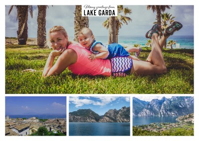 Personalizable greeting card from Lake Garda with different photographies