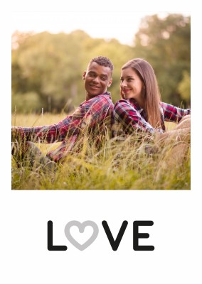 Personalizable love postcard in black and white
