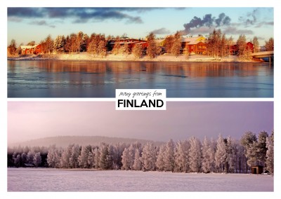 two panoramic photos of finnish landscapes