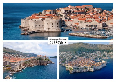 photocollage of dubrovniks old town with panorama picture