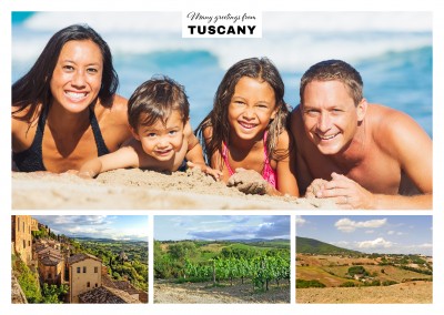 trople photocollage of italian tuscany showing typical landscapes
