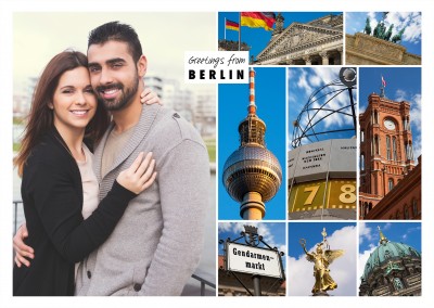 Berlin landmarks including Brandenburger Tor, Gendarmenmarkt, city hall, siegesäule etc
