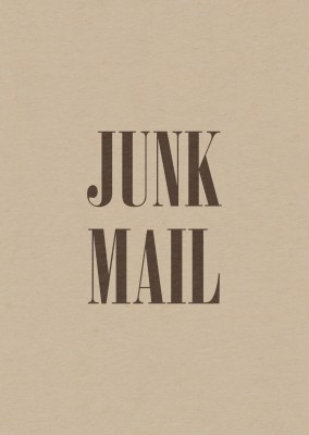 postkarte mit Junk Mail statement