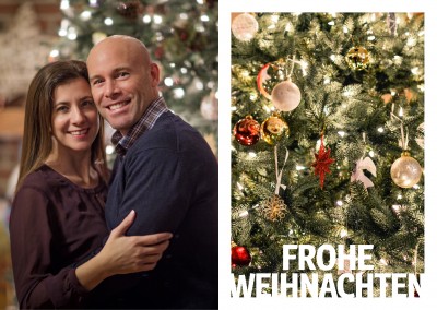 Weihnachtskarte mit Fotografie eines Weihnachtsbaumes