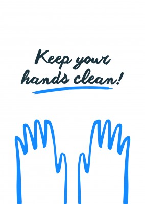  Postkarte SpruchKeep your hands clean!