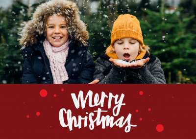 Personalisierbare Weihnachtskarte mit Merry XMas
