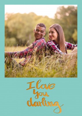 Personalisierbare Liebes Postkarte mit I love you darling Text