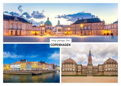 Dreier collage mit fotos aus Kopenhagen – Dänemark