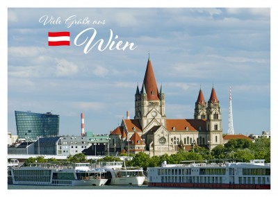 Wien Österreich Skyline postkarte