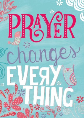 postcard SegensArt Prayer changes everything