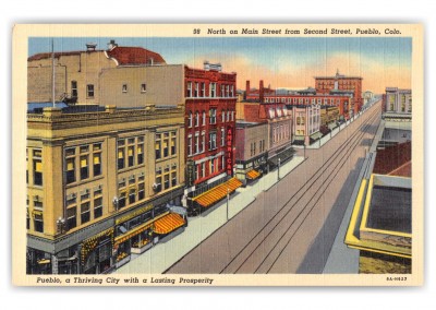 Pueblo, Colorado, North on Main Street from Second Street