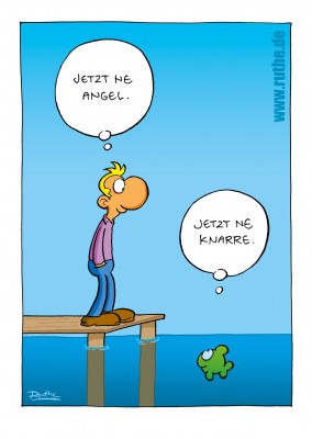 Ruthe Cartoons, Fisch jetzt ne Knarreâ€“mypostcard
