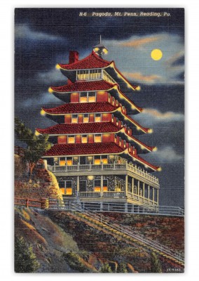 Reading Pennsylvania Mount Penn Pagoda at Night