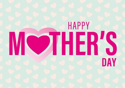 Mother's Day graphic with heart pattern–mypostcard