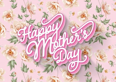 Happy Mother's Day with springtime pattern–mypostcard