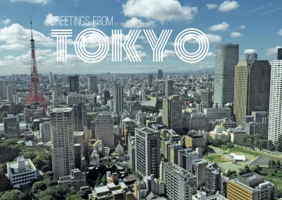 tokyo skyline postcard