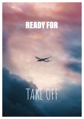 vykort citat Redo för take off
