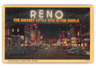 Reno Nevada Virginia Street at Night