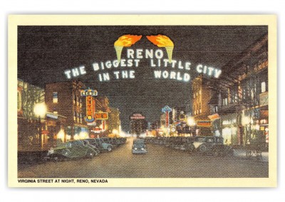Reno, Virginia, Virginia Street welcoming at night