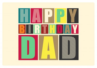 retro postkarte happy birthday dad design layout baukloetze