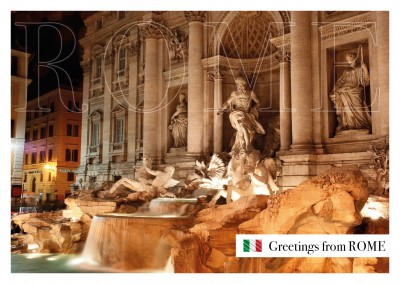 Photo Rome Trevi Fountain by night