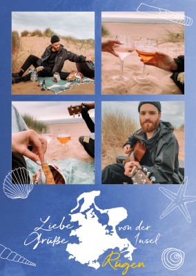 Postkarte Liebe Grüße von der Insel Rügen