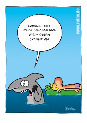 Ruthe Cartoons: lustiger Spruch von Hai–mypostcard