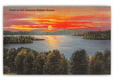 Rutland Vermont Sunset on Lake Bomoseen Scenic View