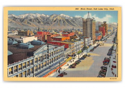 Salt Lake City Utah Main Street Birds Eye View