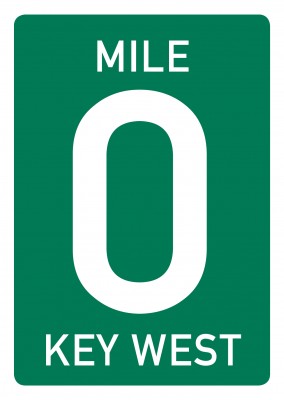 verde de señalización de la carretera con gran cero, letras blancas