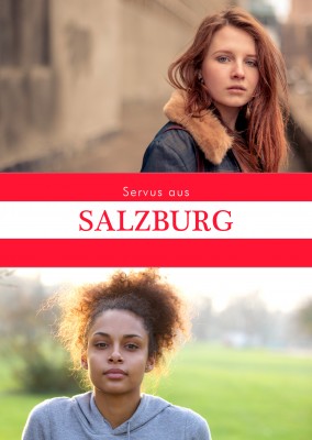 Salzburg hej i Österrikiska språket röd vit