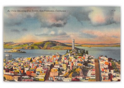 San Francisco California Coit Tower Air View