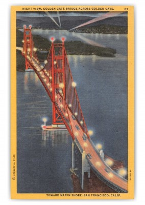 San Francisco, California, Golden Gate Bridge at night