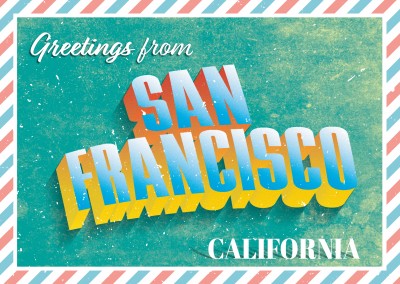 Retro postcard San Francisco, California