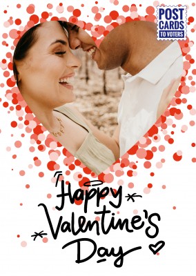 Feliz DÃ­a de san ValentÃ­n con letras rosas