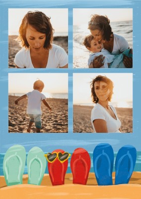 ansichtkaart beach sandalen