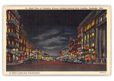 Sandusky, Ohio, Columbus Avenue at night