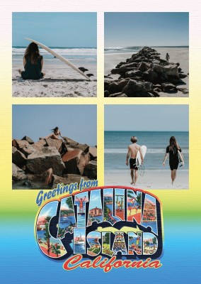 vintage tarjeta de felicitación, saludos desde saludos desde la Isla Catalina, California