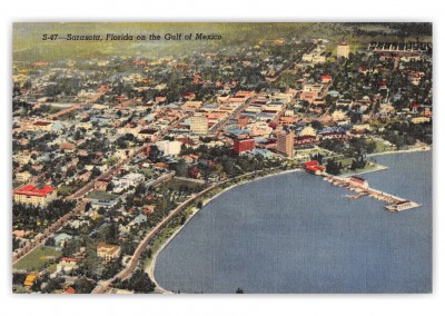 Sarasota, Florida, aerial view of the Gulf