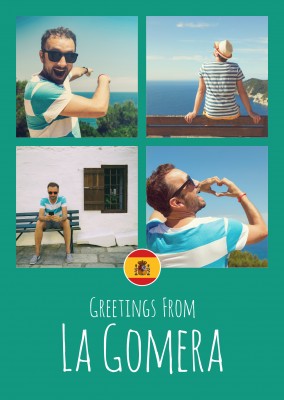 saudação, cartão de saudação de La Gomera